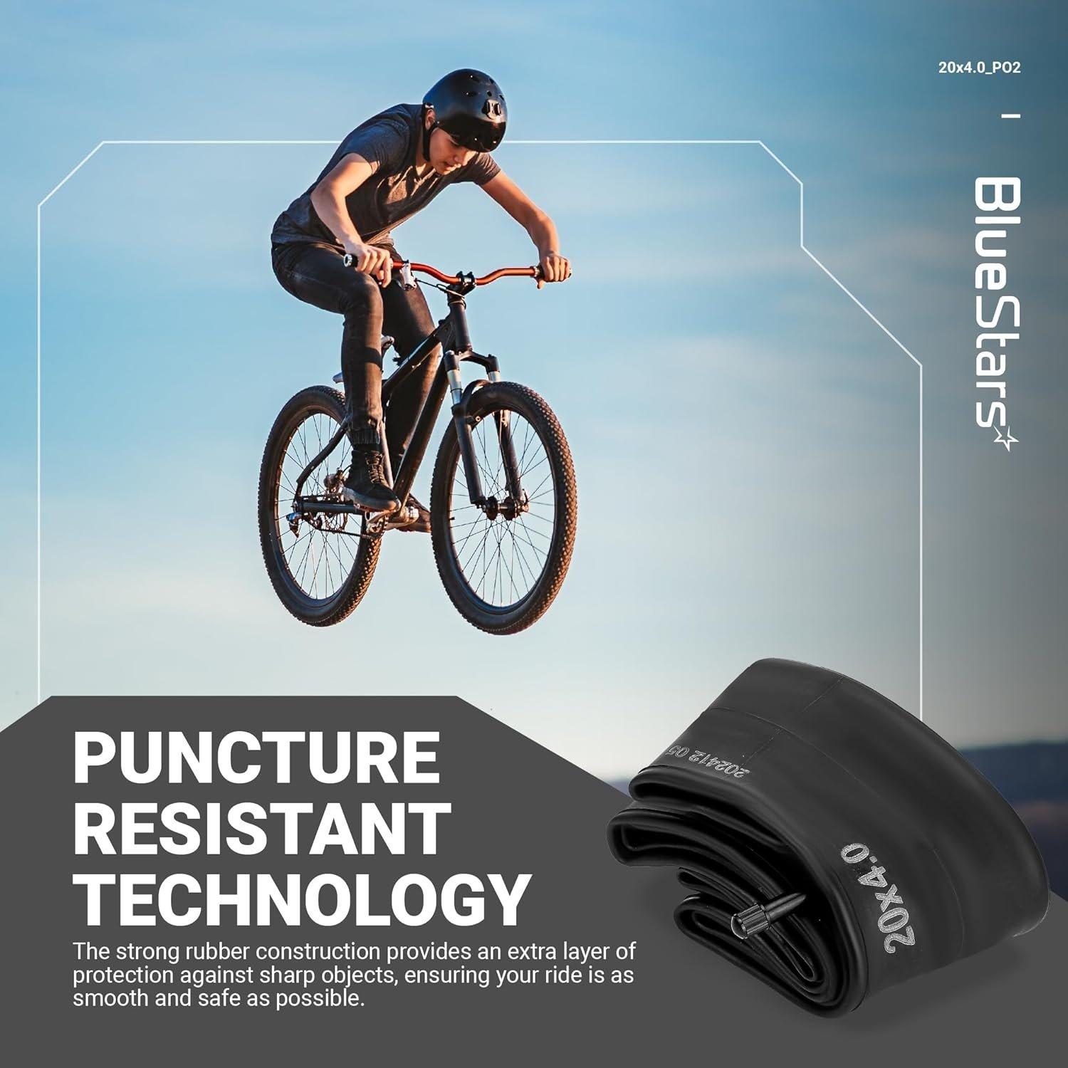 [Lifetime Warranty] 20x4.0 Bike Inner Tubes - Schrader Valve, Butyl Rubber - Pack of 2 image 5