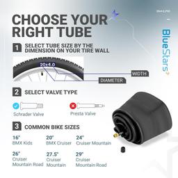 [Lifetime Warranty] 20x4.0 Bike Inner Tubes - Schrader Valve, Butyl Rubber - Pack of 2 thumbnail 8