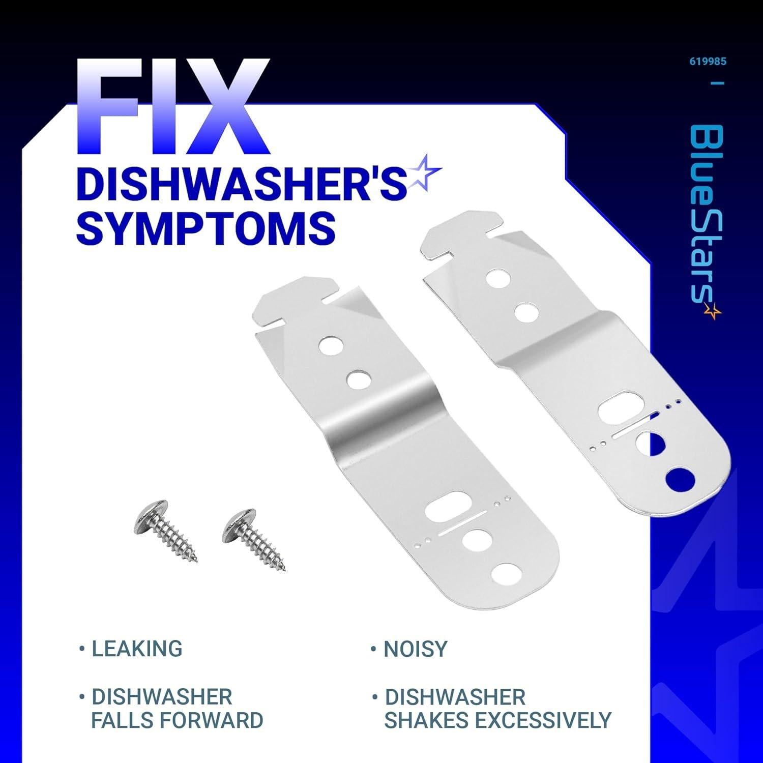 [Lifetime Warranty] 619985 Dishwasher Countertop Bracket with Screws - Compatible with Bosch Dishwashers - Replaces AP4538351, 00605007, 00628371, 605007, 619985, 628371, 00619985 - Pack of 2 image 1