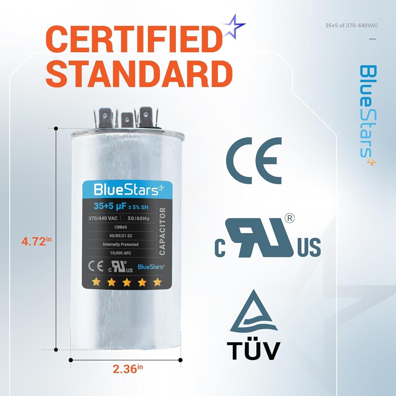 [Lifetime Warranty] 35+5 uF MFD 370/440 VAC Dual Run Round Air Conditioner Capacitor - Fits AC Unit Fan Motor, Heat Pump - Replaces 97F9834 - Z97F9834 image 4