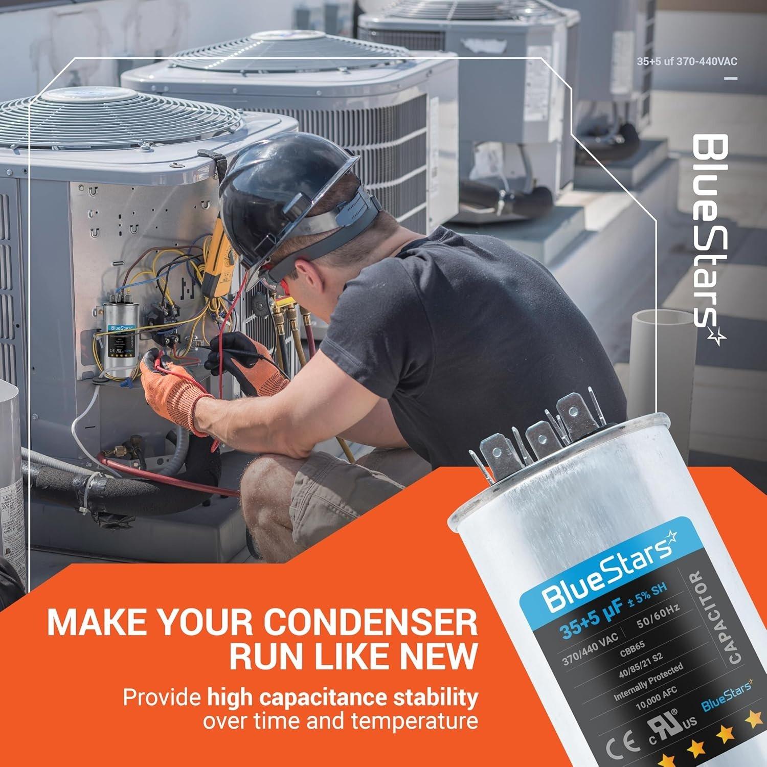 [Lifetime Warranty] 35+5 uF MFD 370/440 VAC Dual Run Round Air Conditioner Capacitor - Fits AC Unit Fan Motor, Heat Pump - Replaces 97F9834 - Z97F9834 image 8