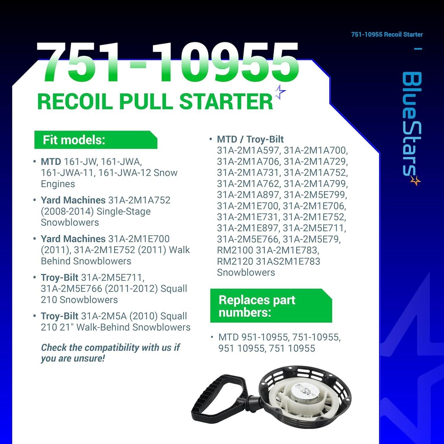 751-10955 951-10955 Recoil Starter Assembly Part MTD image 8