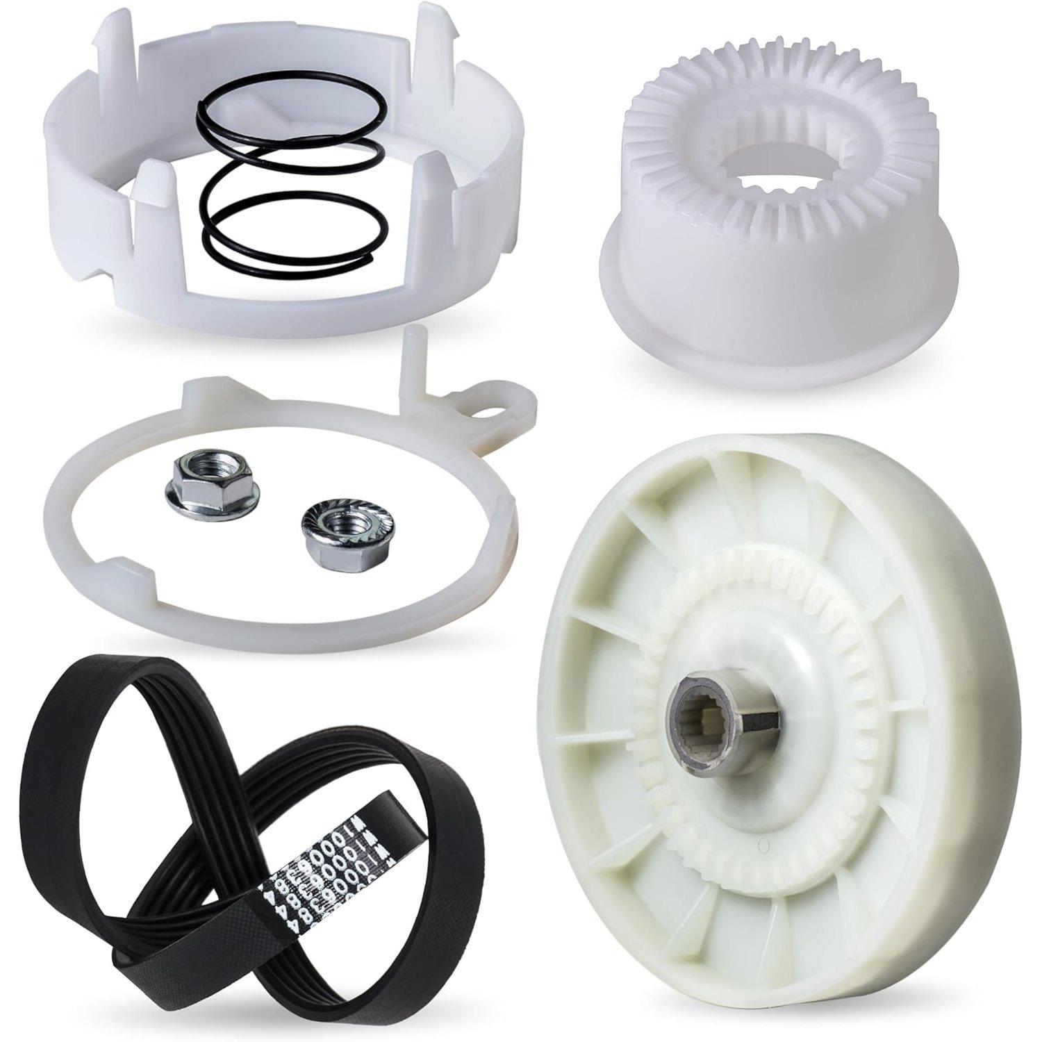 [Lifetime Warranty] W10721967 Washer Pulley Clutch Kit & W10006384 Drive Belt - Compatible with Whirlpool Kenmore Maytag - Replaces W10006356 W10006354 PS10057144 W10326374 WTW5000DW1 MVWX655DW1 image 0