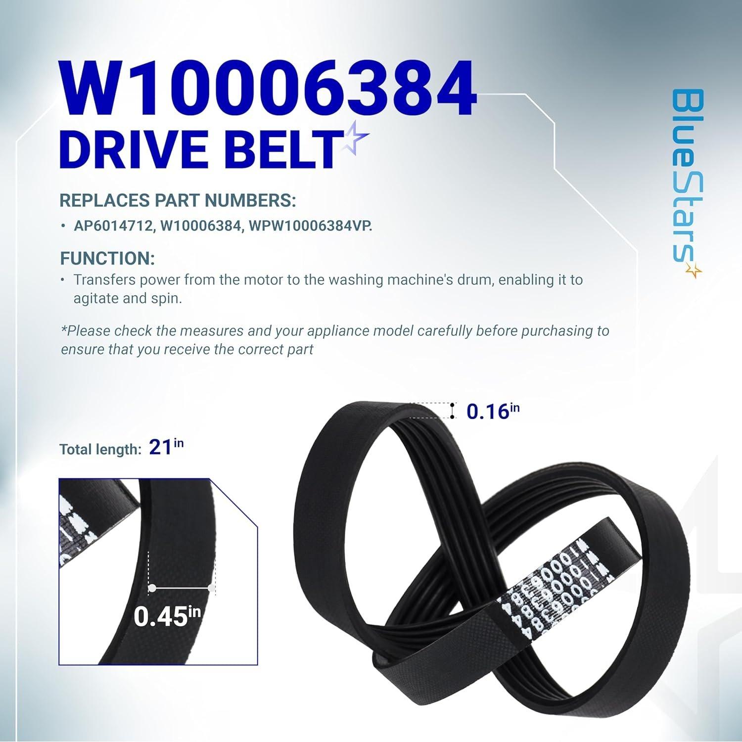 [Lifetime Warranty] W10721967 Washer Pulley Clutch Kit & W10006384 Drive Belt - Compatible with Whirlpool Kenmore Maytag - Replaces W10006356 W10006354 PS10057144 W10326374 WTW5000DW1 MVWX655DW1 image 8