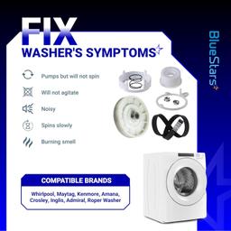 [Lifetime Warranty] W10721967 Washer Pulley Clutch Kit & W10006384 Drive Belt - Compatible with Whirlpool Kenmore Maytag - Replaces W10006356 W10006354 PS10057144 W10326374 WTW5000DW1 MVWX655DW1 thumbnail 4