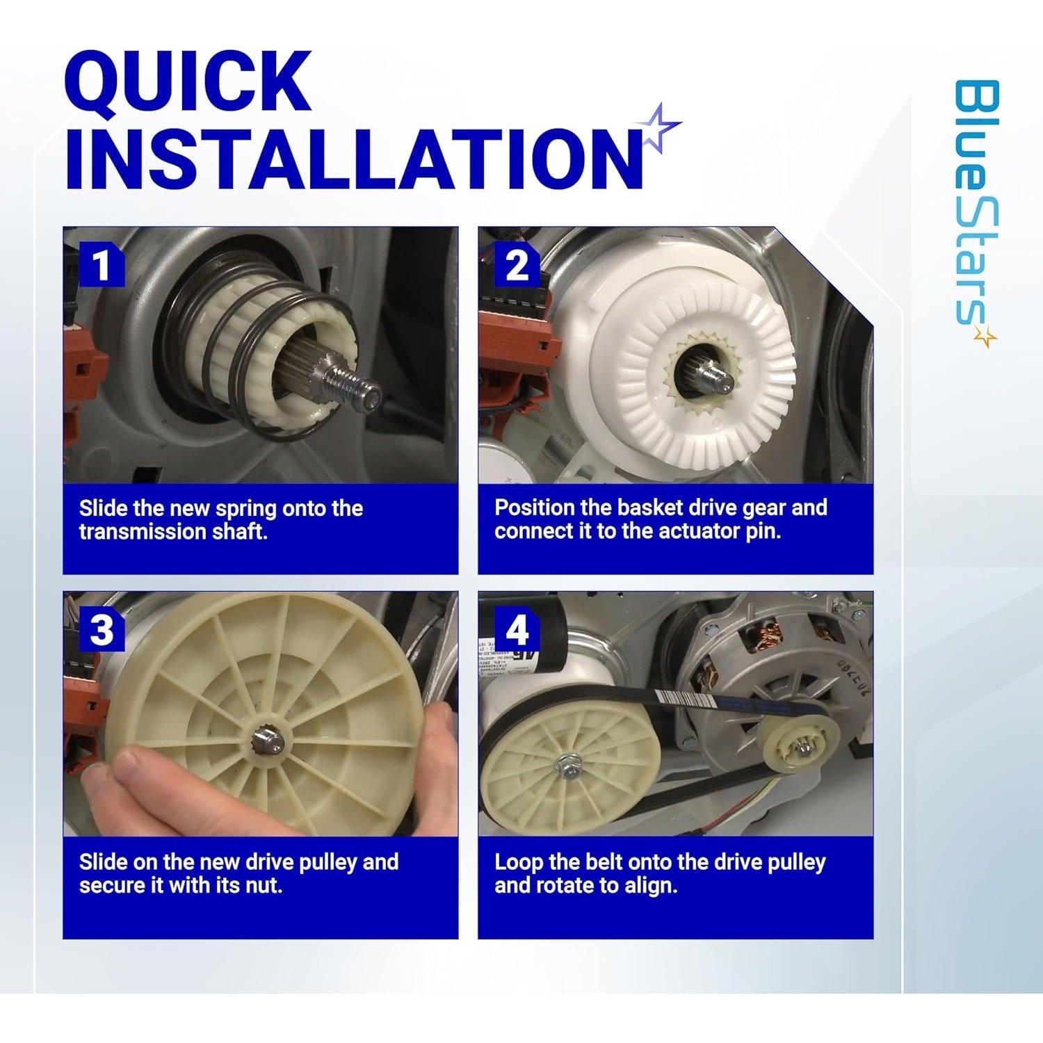 [Lifetime Warranty] W10721967 Washer Pulley Clutch Kit & W10006384 Drive Belt - Compatible with Whirlpool Kenmore Maytag - Replaces W10006356 W10006354 PS10057144 W10326374 WTW5000DW1 MVWX655DW1 image 3
