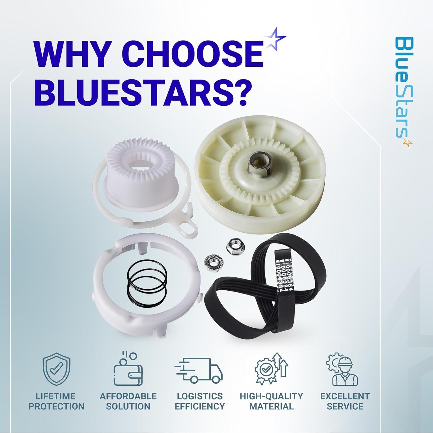 [Lifetime Warranty] W10721967 Washer Pulley Clutch Kit & W10006384 Drive Belt - Compatible with Whirlpool Kenmore Maytag - Replaces W10006356 W10006354 PS10057144 W10326374 WTW5000DW1 MVWX655DW1 image 2