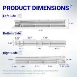 [Lifetime Warranty] W10326469 Refrigerator Center Drawer Slide Rail - Compatible with Whirlpool Kenmore Maytag KitchenAid Amana JennAir - Replaces WPW10326469 AP6019603 12796401 1796813 67004514 PS11752912 thumbnail 3