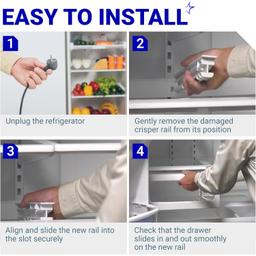 [Lifetime Warranty] W10326469 Refrigerator Center Drawer Slide Rail - Compatible with Whirlpool Kenmore Maytag KitchenAid Amana JennAir - Replaces WPW10326469 AP6019603 12796401 1796813 67004514 PS11752912 thumbnail 7