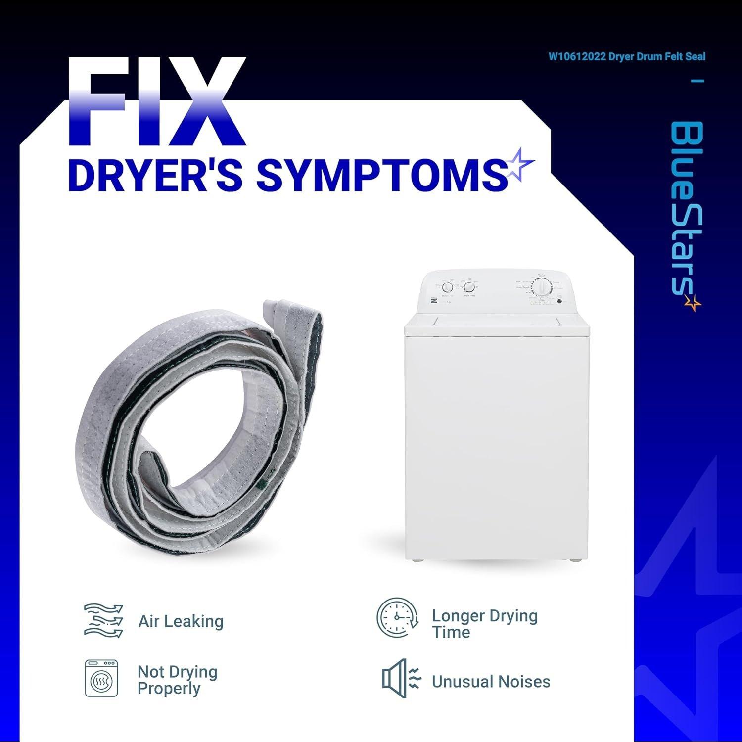 [Lifetime Warranty] W10612022 Dryer Rear Drum Felt Seal Kit image 4
