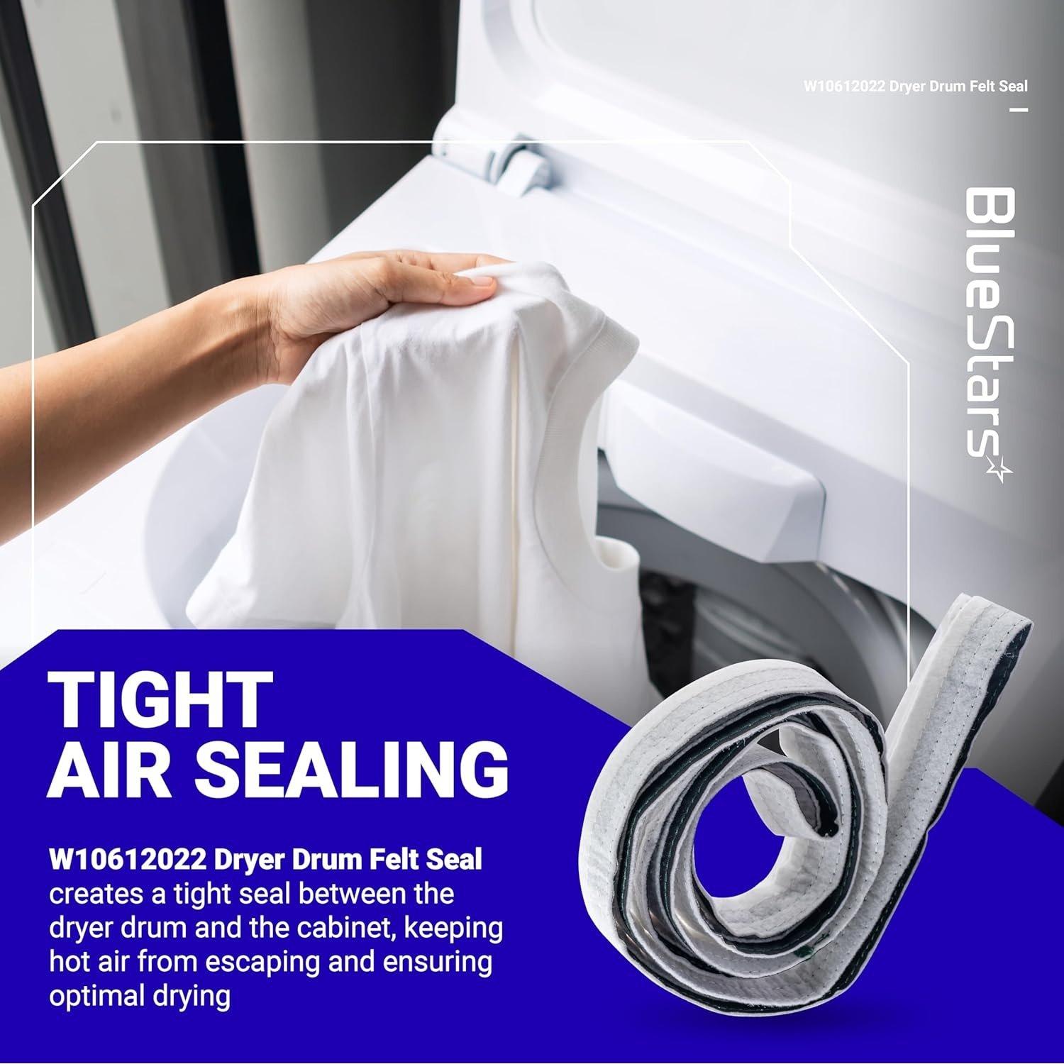 [Lifetime Warranty] W10612022 Dryer Rear Drum Felt Seal Kit image 3