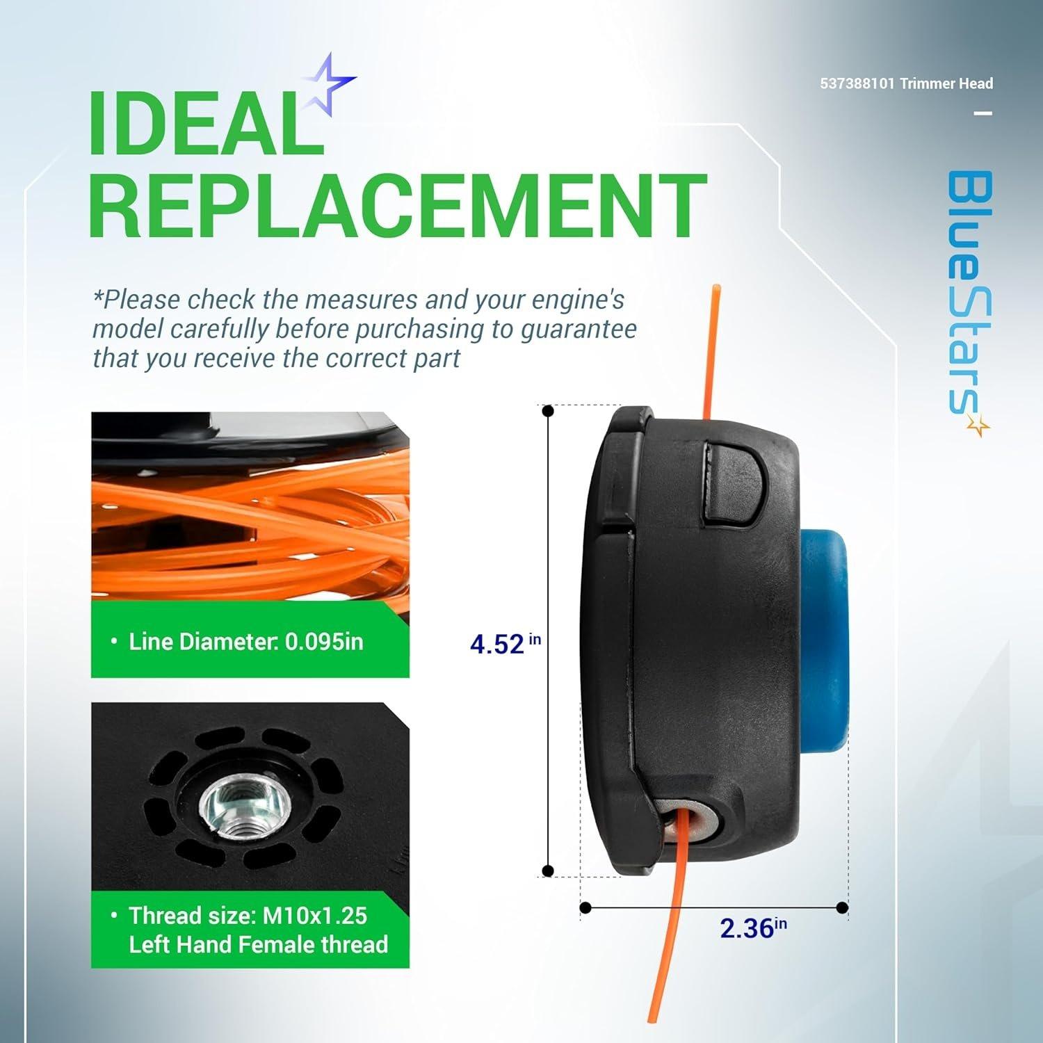 [Lifetime Warranty] T35 Tap Advance Trimmer Head 537388101 - Pack of 2 image 6