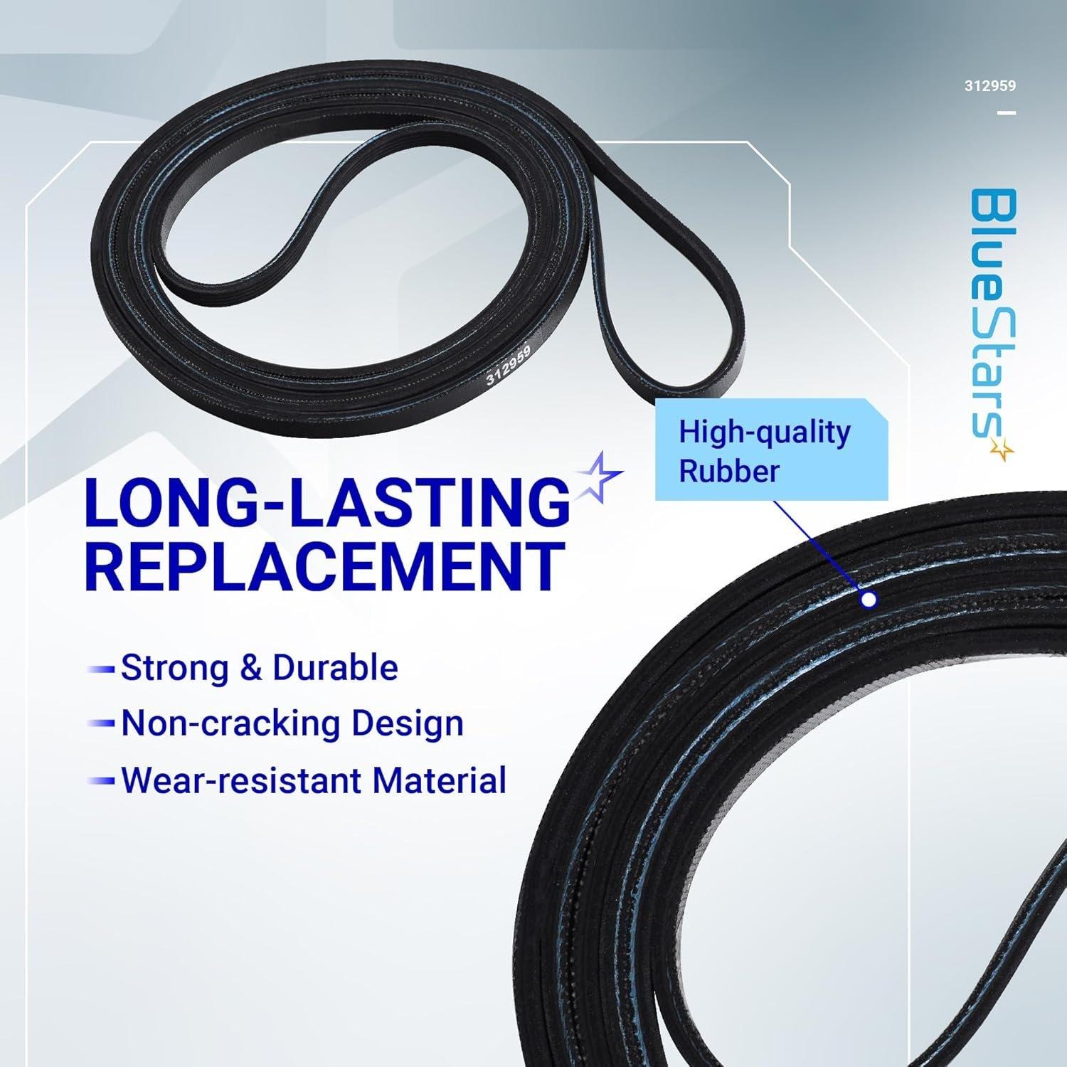 [Lifetime Warranty] WPY312959 (Y312959 312959) Dryer Belt - Compatible with Whirlpool Maytag Dryer Belt - Replaces 3-12959, 3-14774, LB234, 6-3129590, 314774, 314774 WPY, WPY312959VP image 5