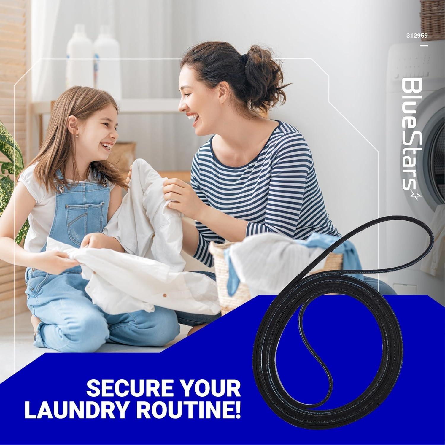 [Lifetime Warranty] WPY312959 (Y312959 312959) Dryer Belt - Compatible with Whirlpool Maytag Dryer Belt - Replaces 3-12959, 3-14774, LB234, 6-3129590, 314774, 314774 WPY, WPY312959VP image 2