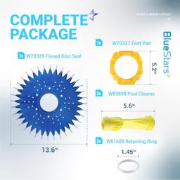 Pool Cleaner W70329 Finned Disc & W69698 Diaphragm & W70327 Foot Pad Kit thumbnail 5