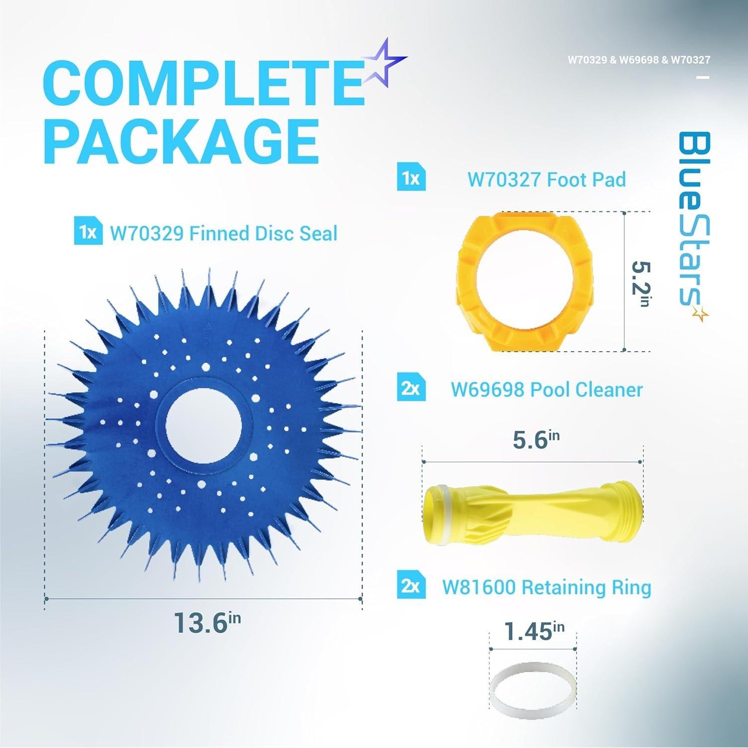 Pool Cleaner W70329 Finned Disc & W69698 Diaphragm & W70327 Foot Pad Kit image 5