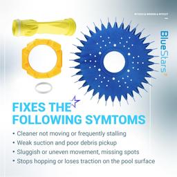 Pool Cleaner W70329 Finned Disc & W69698 Diaphragm & W70327 Foot Pad Kit thumbnail 8
