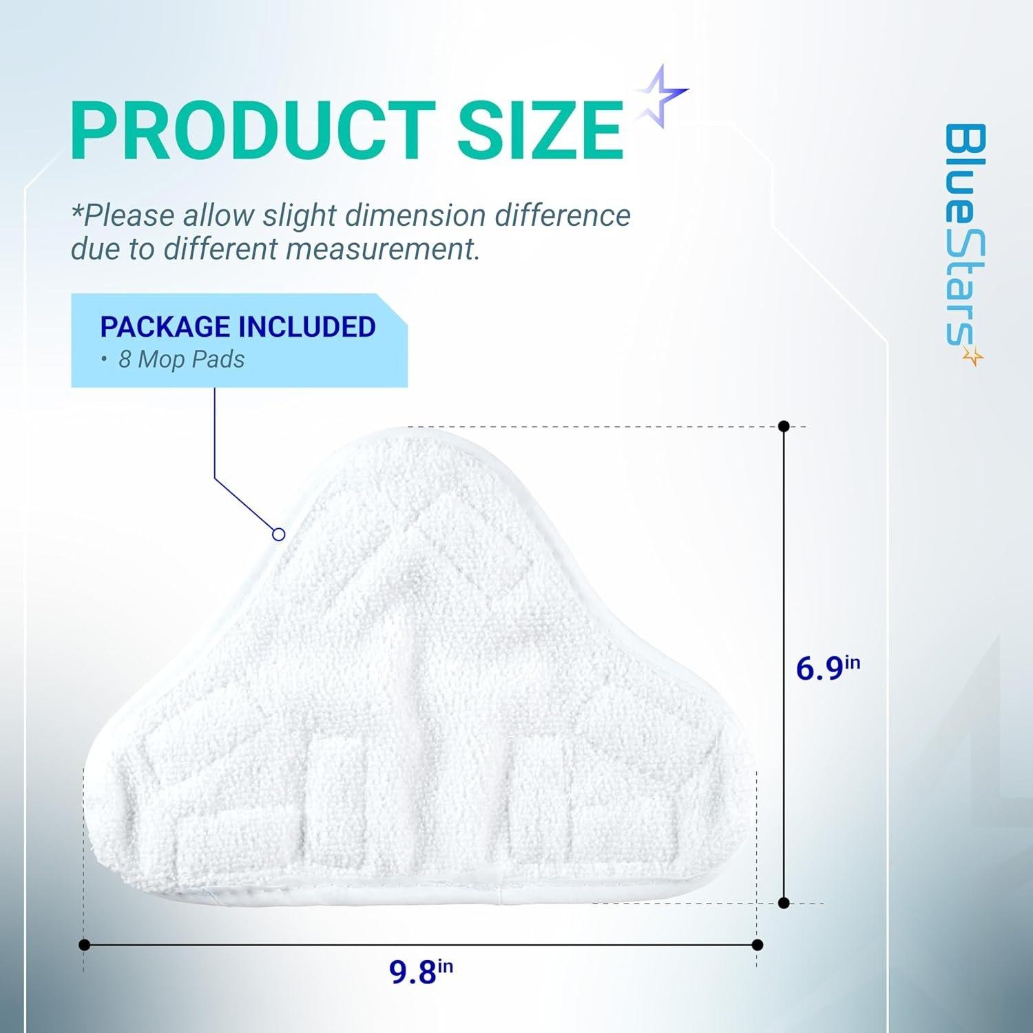 [Lifetime Warranty] Microfiber Steam Mop Pads Replacement â€“ Compatible with H2O H20 Steam Mop X5 Steam Cleaners - Pack of 8 image 2