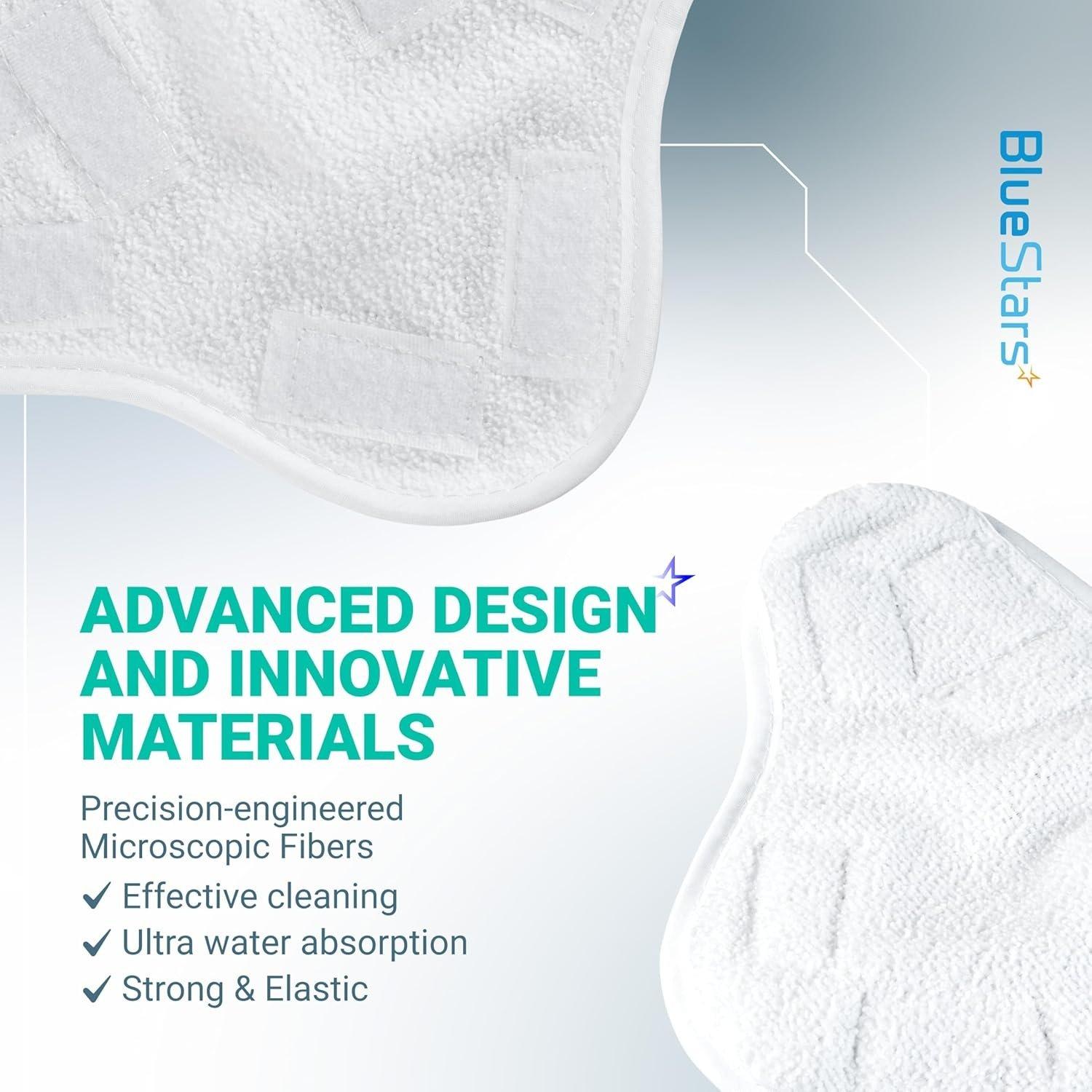 [Lifetime Warranty] Microfiber Steam Mop Pads Replacement â€“ Compatible with H2O H20 Steam Mop X5 Steam Cleaners - Pack of 8 image 1