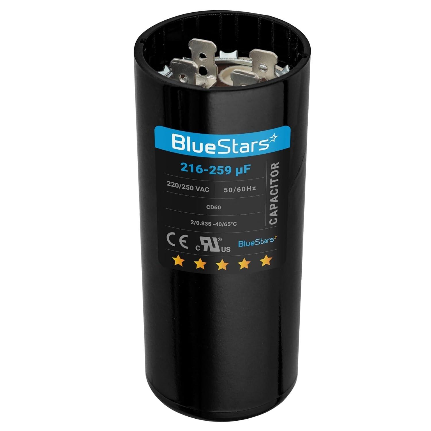 [Lifetime Warranty] 216-259 uF MFD 220-250 VAC 50/60 Hz SC0080 CD60 Round Motor Start Capacitor - Fits AC Motor Run, Fan Start, Heat Pump image 0