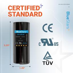 [Lifetime Warranty] 216-259 uF MFD 220-250 VAC 50/60 Hz SC0080 CD60 Round Motor Start Capacitor - Fits AC Motor Run, Fan Start, Heat Pump thumbnail 6