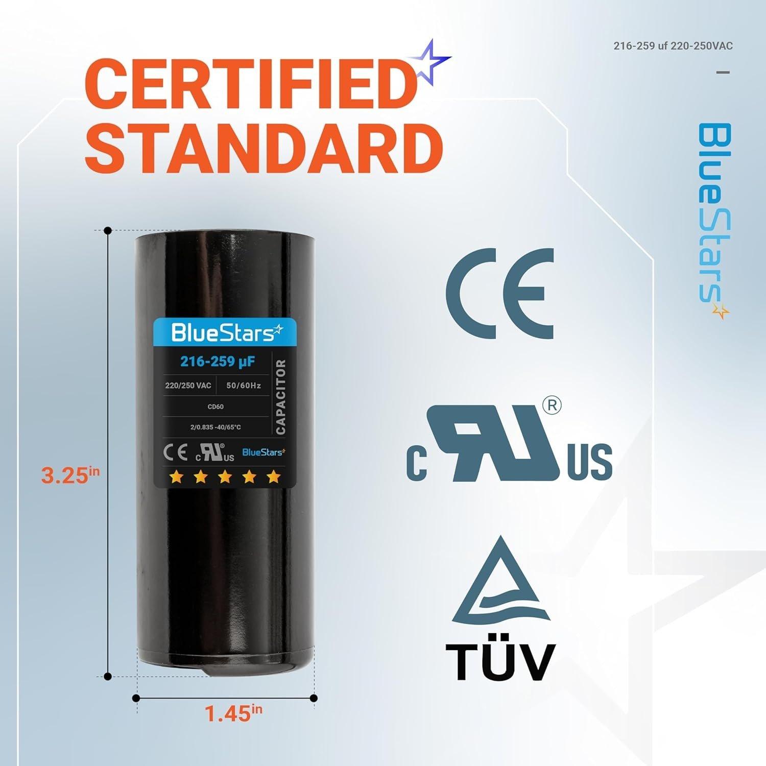 [Lifetime Warranty] 216-259 uF MFD 220-250 VAC 50/60 Hz SC0080 CD60 Round Motor Start Capacitor - Fits AC Motor Run, Fan Start, Heat Pump image 6