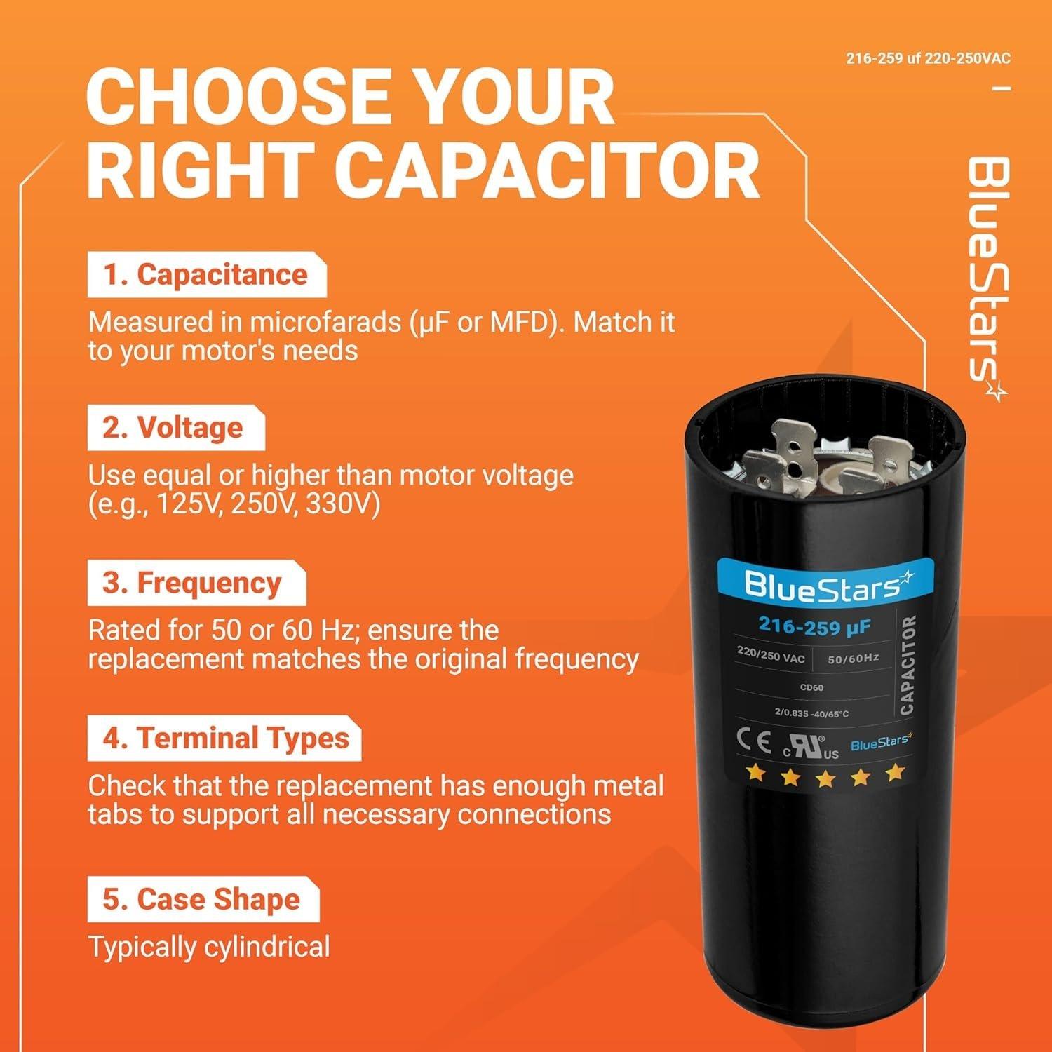 [Lifetime Warranty] 216-259 uF MFD 220-250 VAC 50/60 Hz SC0080 CD60 Round Motor Start Capacitor - Fits AC Motor Run, Fan Start, Heat Pump image 3