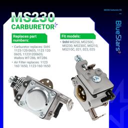 [Lifetime Warranty] MS230 MS250 Carburetor For Stihl MS210 MS230 thumbnail 5