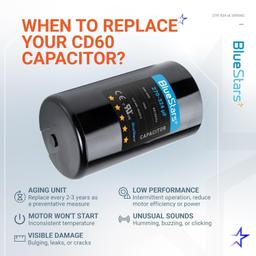 [Lifetime Warranty] 270-324 uF MFD 330 VAC Round Start Capacitor 50/60 Hz - Fits Air Conditioner or Heat Pump Condenser thumbnail 8