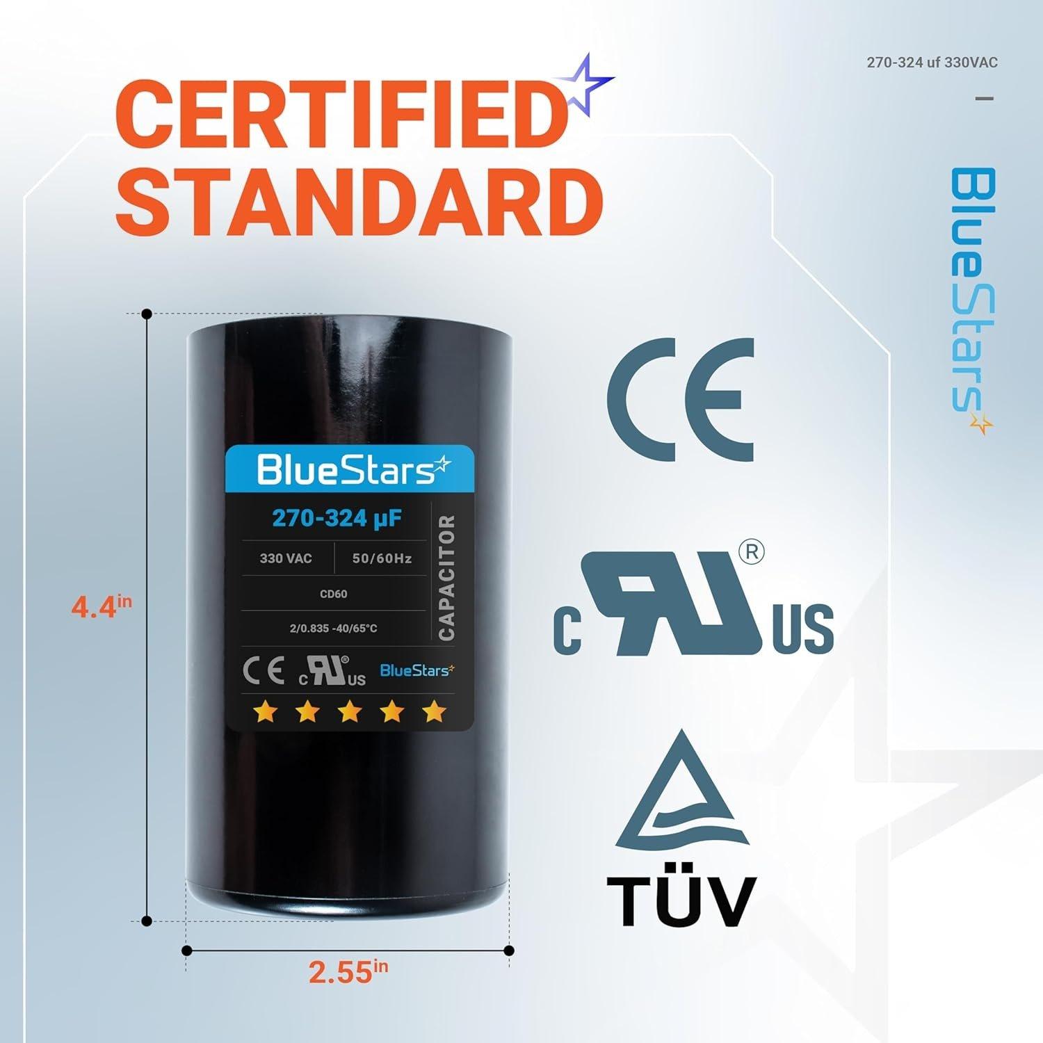 [Lifetime Warranty] 270-324 uF MFD 330 VAC Round Start Capacitor 50/60 Hz - Fits Air Conditioner or Heat Pump Condenser image 2
