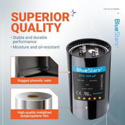 [Lifetime Warranty] 270-324 uF MFD 330 VAC Round Start Capacitor 50/60 Hz - Fits Air Conditioner or Heat Pump Condenser thumbnail 5