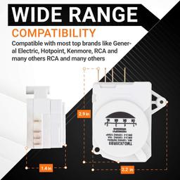 [Lifetime Warranty] WR9X483 Refrigerator Defrost Timer Replacement - Compatible with GE & Kenmore Refrigerators - Replaces TMDJX35RB9 WR09X10130 WR9M418 WR9X10075 PS310852 thumbnail 6