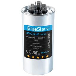 [Lifetime Warranty] 45+7.5 uF MFD 370/440 VAC Round Dual Run Capacitor CBB65 CBB65A - Fits AC Unit Fan Motor, Heat Pump thumbnail 0