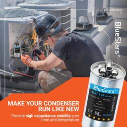 [Lifetime Warranty] 45+7.5 uF MFD 370/440 VAC Round Dual Run Capacitor CBB65 CBB65A - Fits AC Unit Fan Motor, Heat Pump thumbnail 1