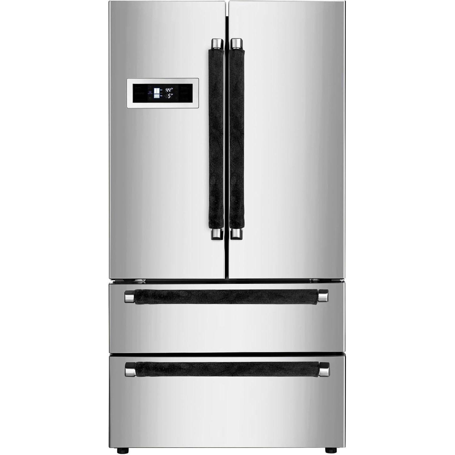 4-PCS Appliances Door Handle Covers – Elegant Black image 0