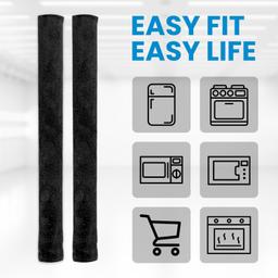 4-PCS Appliances Door Handle Covers – Elegant Black thumbnail 1