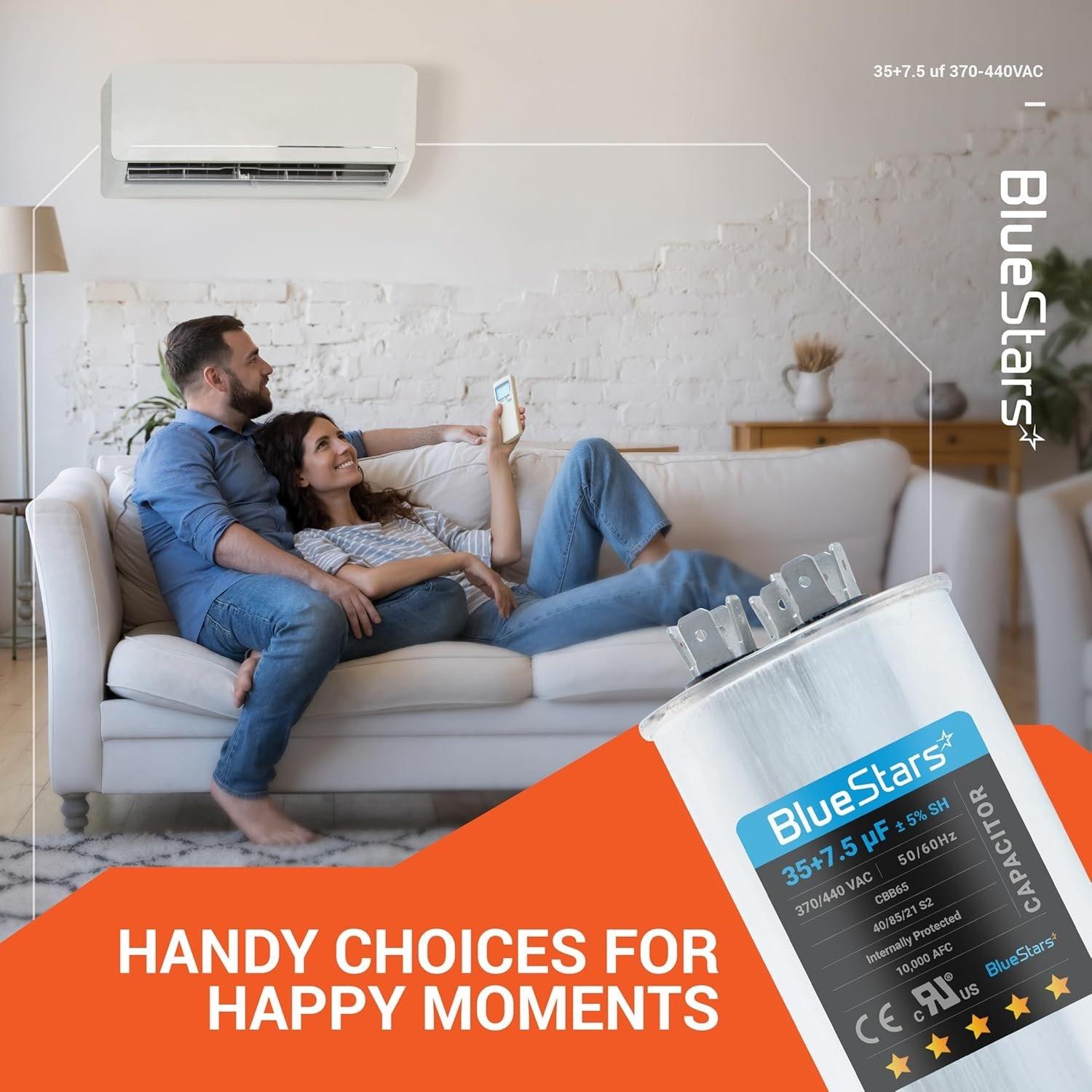 [Lifetime Warranty] 35+7.5 uF MFD 370/440 VAC Dual Run Capacitor CBB65B - Fits AC Motor, Fan Start, Heat Pump - Replaces TRCFD3575 image 3