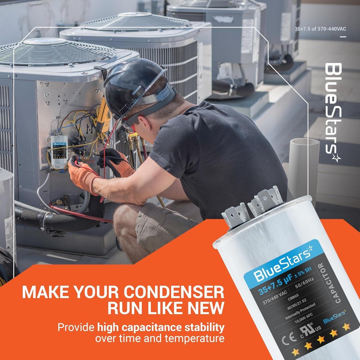 [Lifetime Warranty] 35+7.5 uF MFD 370/440 VAC Dual Run Capacitor CBB65B - Fits AC Motor, Fan Start, Heat Pump - Replaces TRCFD3575 image 8