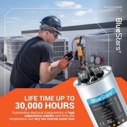 [Lifetime Warranty] 35+7.5 uF MFD 370/440 VAC Dual Run Capacitor CBB65B - Fits AC Motor, Fan Start, Heat Pump - Replaces TRCFD3575 thumbnail 1