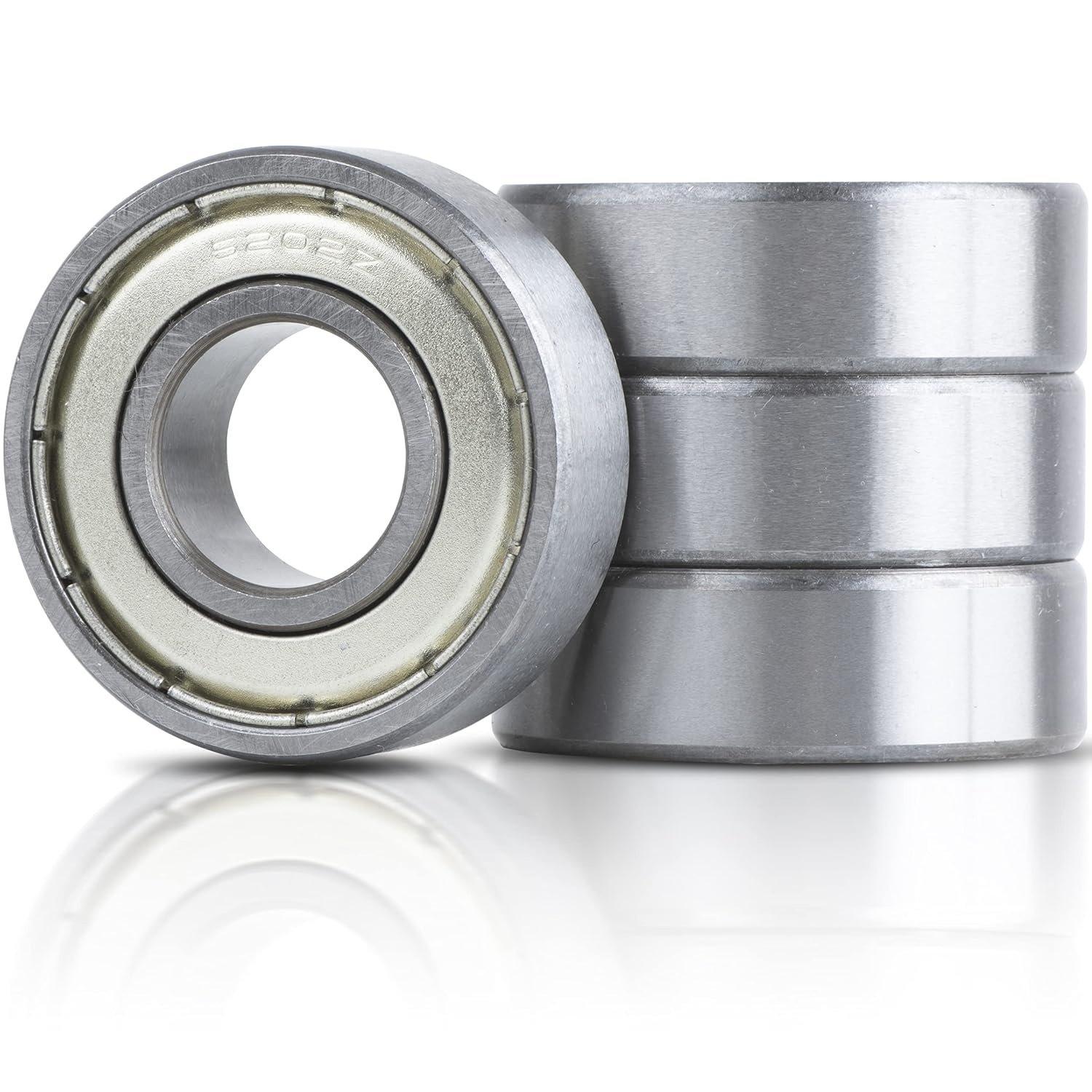 [Lifetime Warranty] 4-pack 6202-ZZ Double Metal Seal Bearings 15x35x11mm image 0