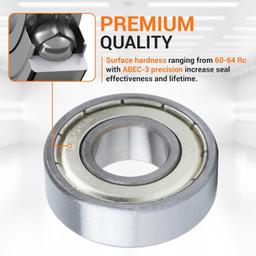 [Lifetime Warranty] 4-pack 6202-ZZ Double Metal Seal Bearings 15x35x11mm thumbnail 3