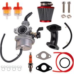 PZ22 Carburetor Kit with Air Filter, Intake Pipe, Fuel Filters, Fuel Line, Gaskets, Clamp, Spark Plug thumbnail 0