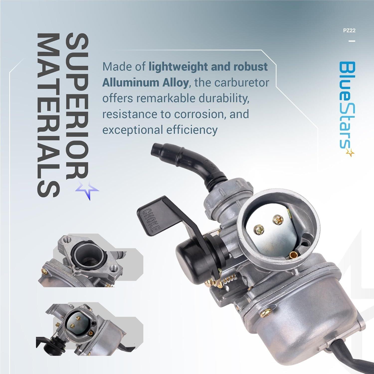 PZ22 Carburetor Kit with Air Filter, Intake Pipe, Fuel Filters, Fuel Line, Gaskets, Clamp, Spark Plug image 1