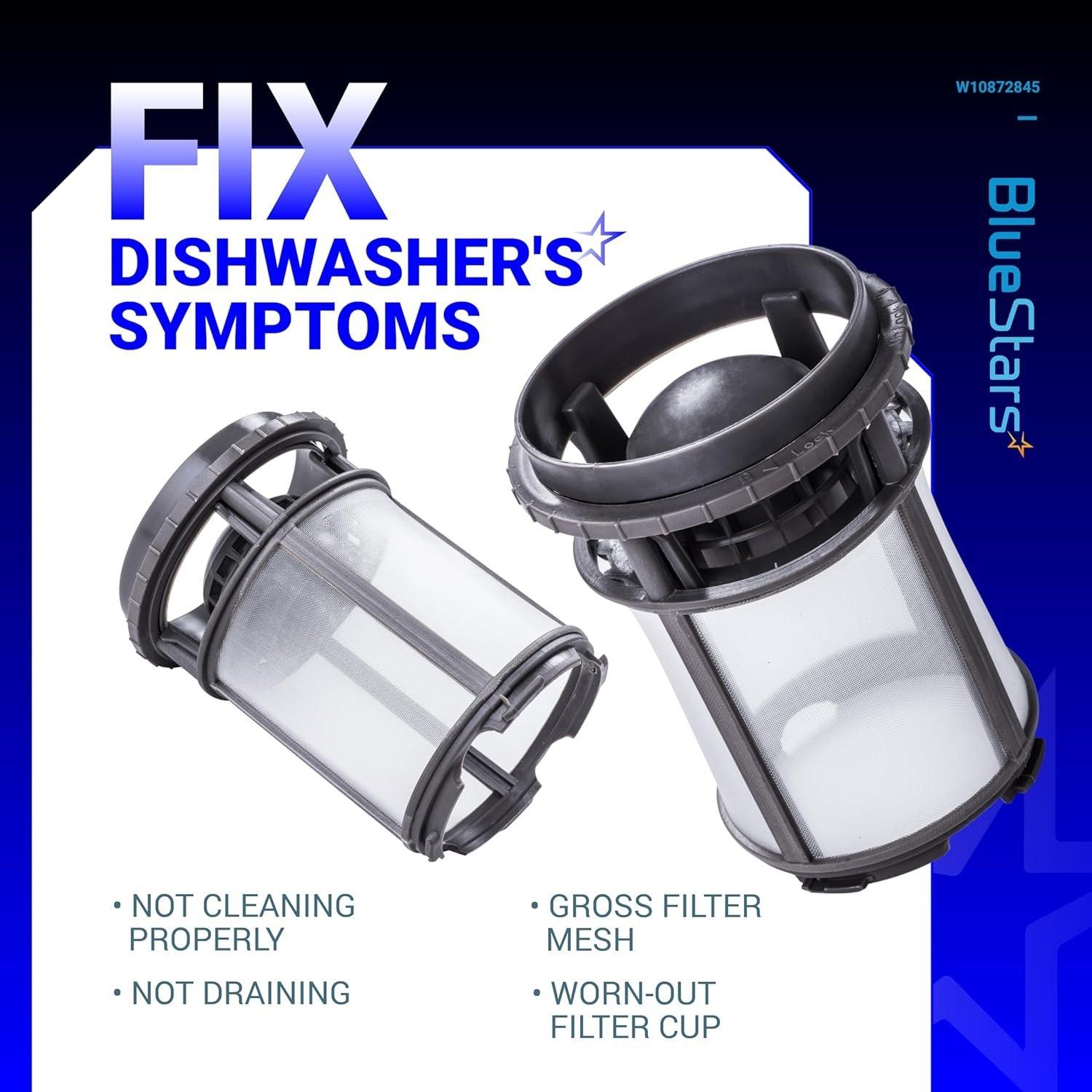 [Lifetime Warranty] W10872845 Dishwasher Pump Filter Cup Replacement - Fit for Whirlpool Kenmore Amana KitchenAid Dishwashers - Replaces 8579307 W10056425 W10056426 W10142911 image 4