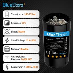 [Lifetime Warranty] 145-175 uF MFD 110-125 VAC 50/60 Hz Round Start Capacitor - Fits AC Condenser Fan, Electric Motor thumbnail 5