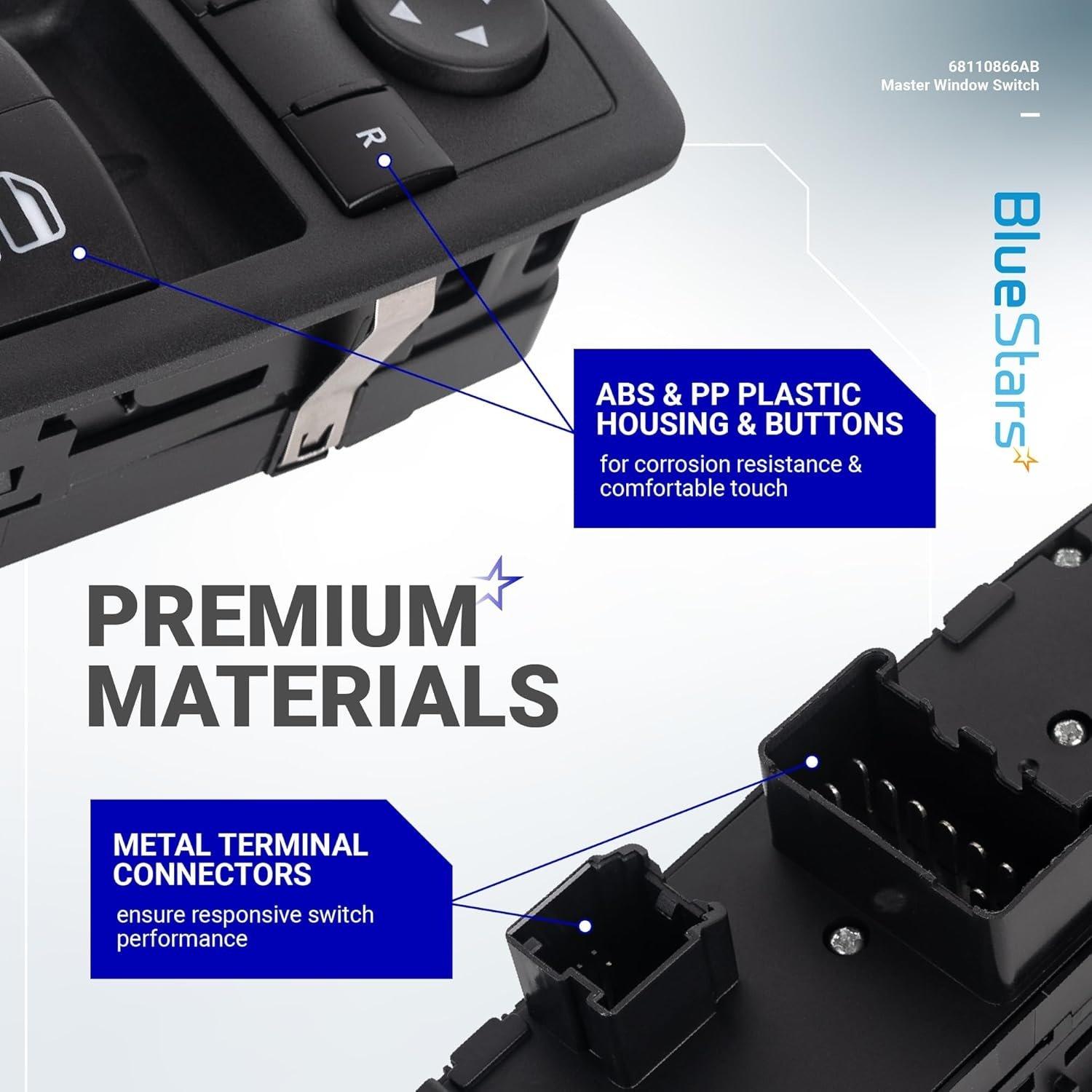 [Lifetime Warranty] 68110866AB Driver Side Power Master Window Switch image 1