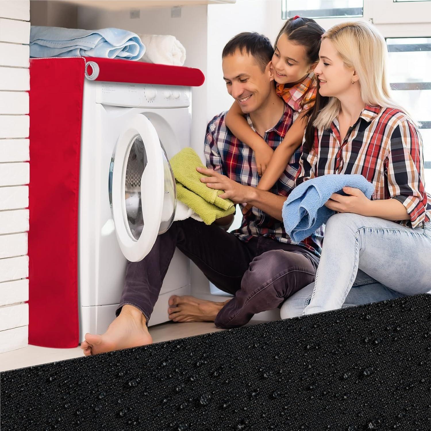 W29”x D28”x H43 Washing Machine Cover with Laundry Bag (Red) image 6