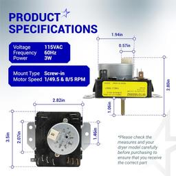 [Lifetime Warranty] W10185992 Dryer Timer - Compatible with Maytag Whirlpool Crosley Kenmore Model - Replaces 1481708 AP6016542 PS11749833 EAP11749833 418-095-20-B5 thumbnail 2