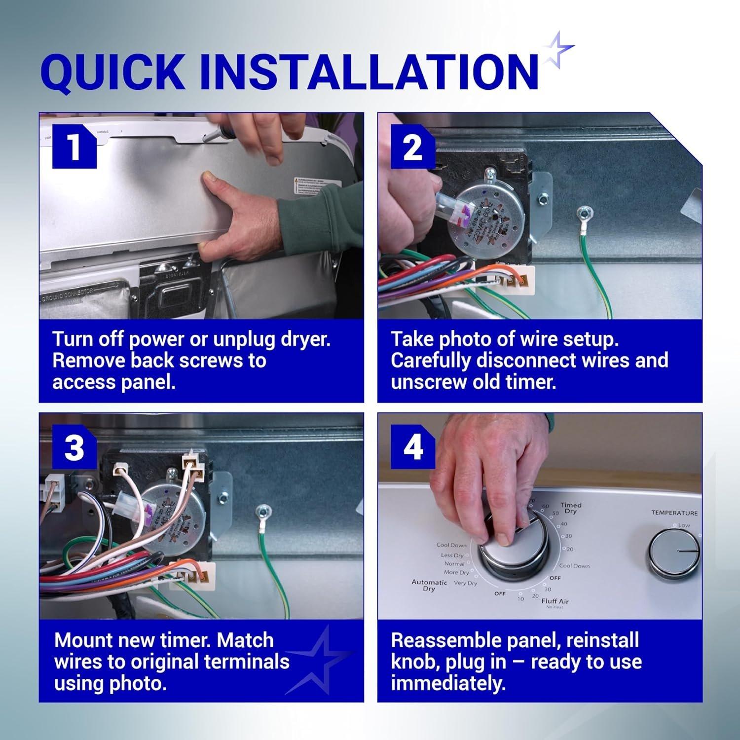 [Lifetime Warranty] W10185992 Dryer Timer - Compatible with Maytag Whirlpool Crosley Kenmore Model - Replaces 1481708 AP6016542 PS11749833 EAP11749833 418-095-20-B5 image 6