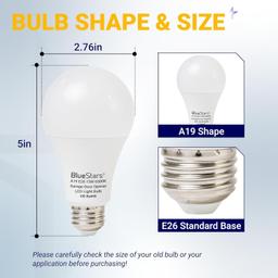 Universal Garage Door Opener LED Light Bulb 15W 100W Equivalent, 1500Lm Ultra Bright 120V A19 Bulbs E26 Base, 6500K Daylight, Minimize Interference No-Flicker - Pack of 4 thumbnail 7